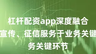 杠杆配资app深度融合征信宣传、征信服务于业务关键环节